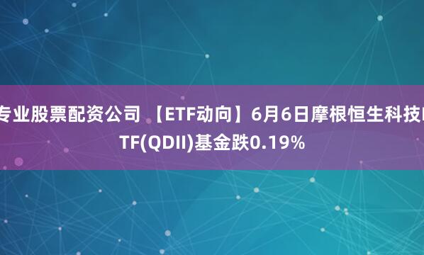 专业股票配资公司 【ETF动向】6月6日摩根恒生科技ETF(QDII)基金跌0.19%