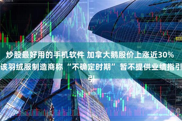 炒股最好用的手机软件 加拿大鹅股价上涨近30% 该羽绒服制造商称 “不确定时期” 暂不提供业绩指引
